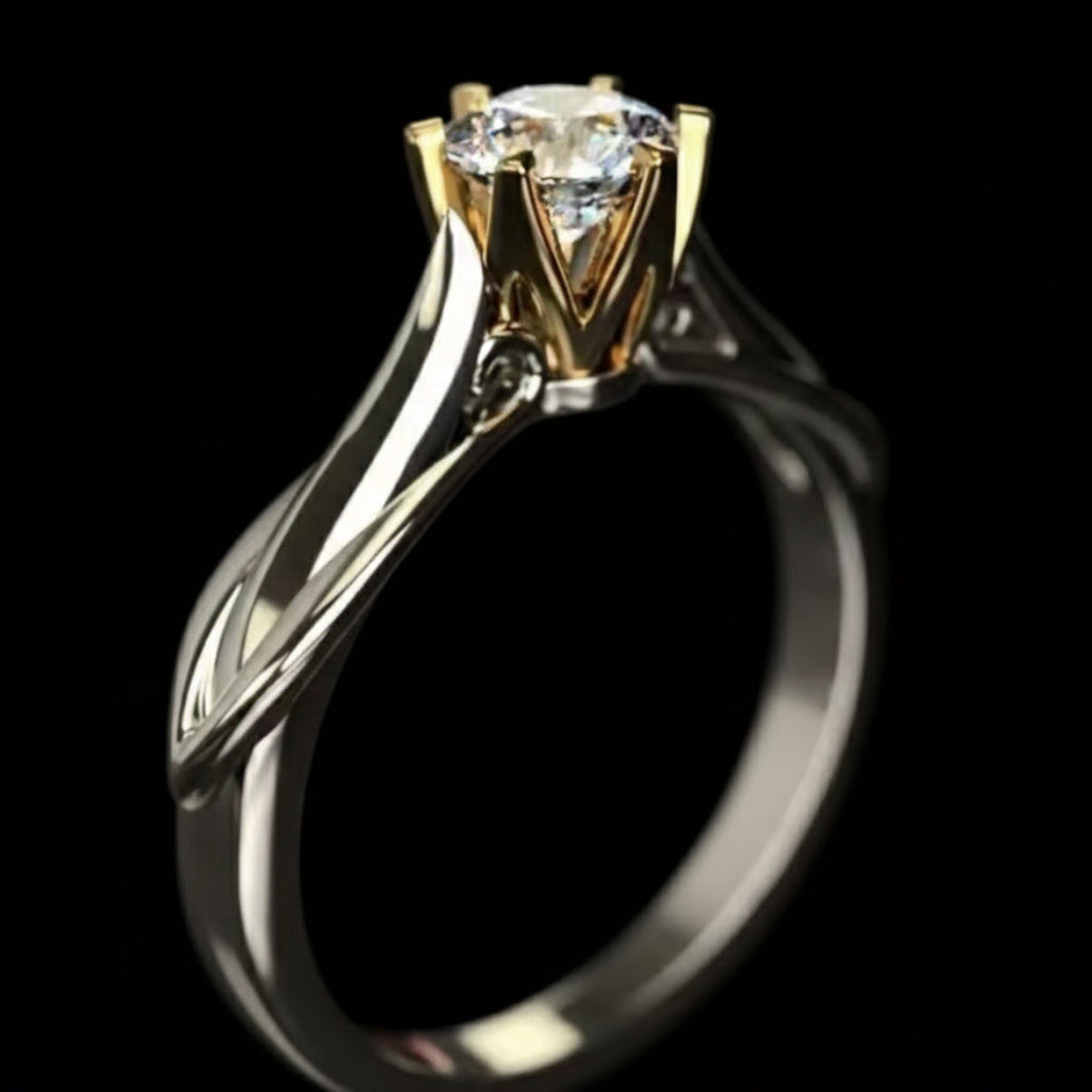 18K Gold Moissanite Ring