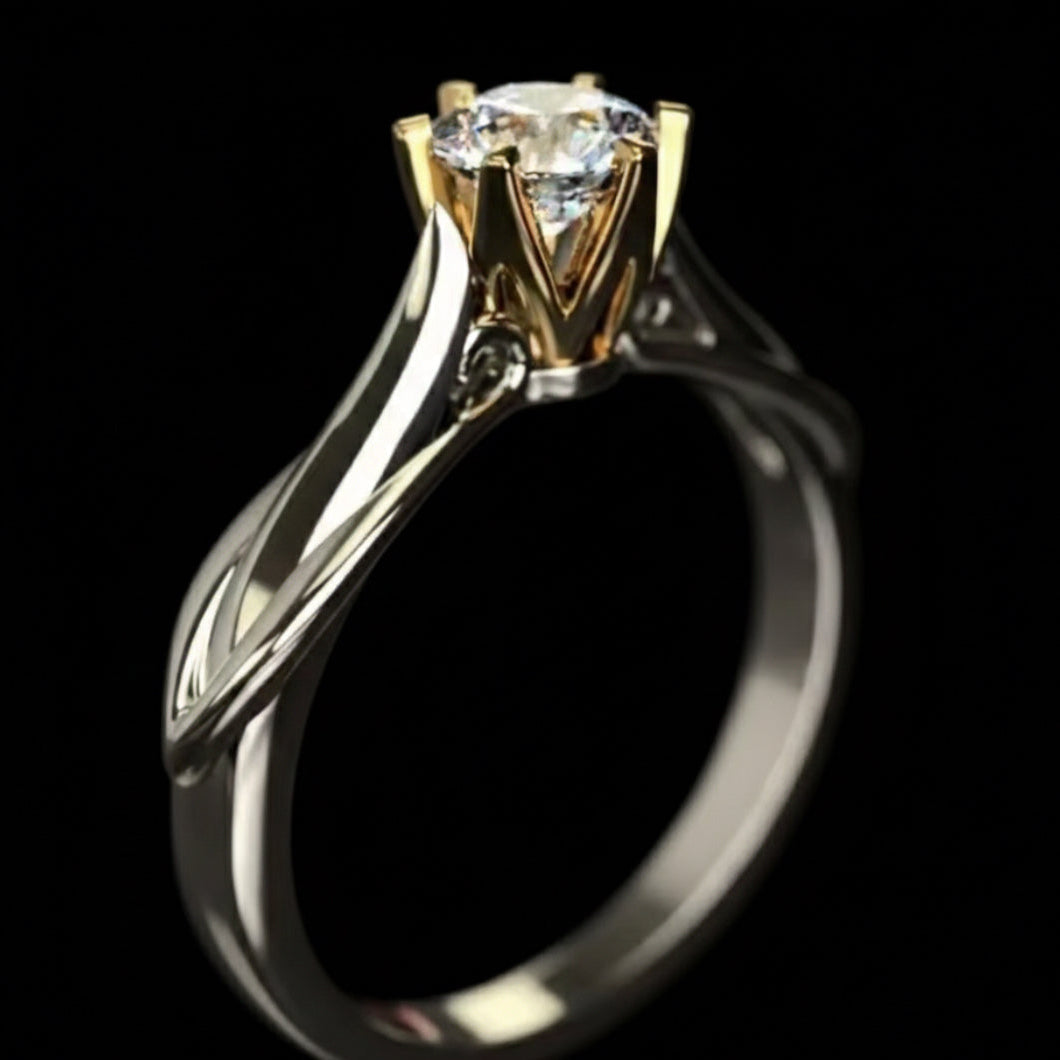 18K Gold Moissanite Ring
