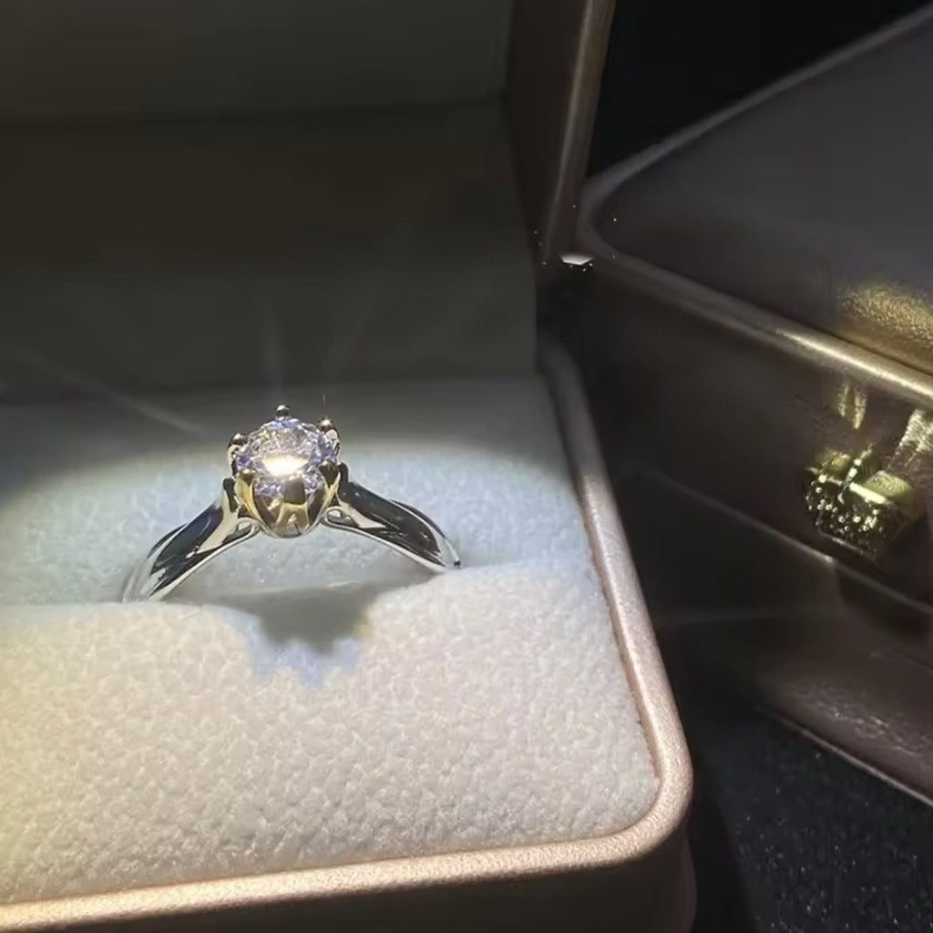 18K Gold Moissanite Ring