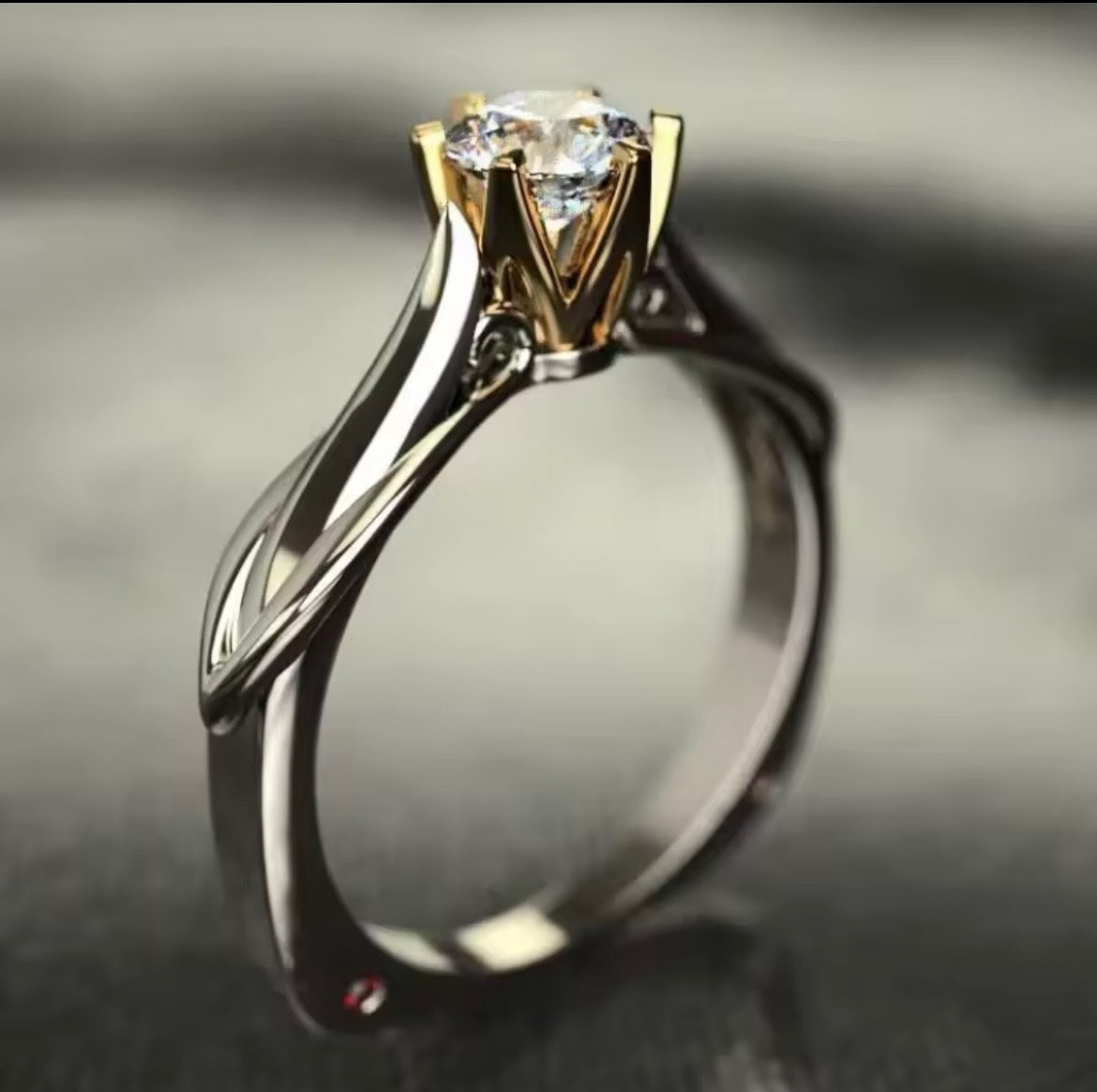18K Gold Moissanite Ring