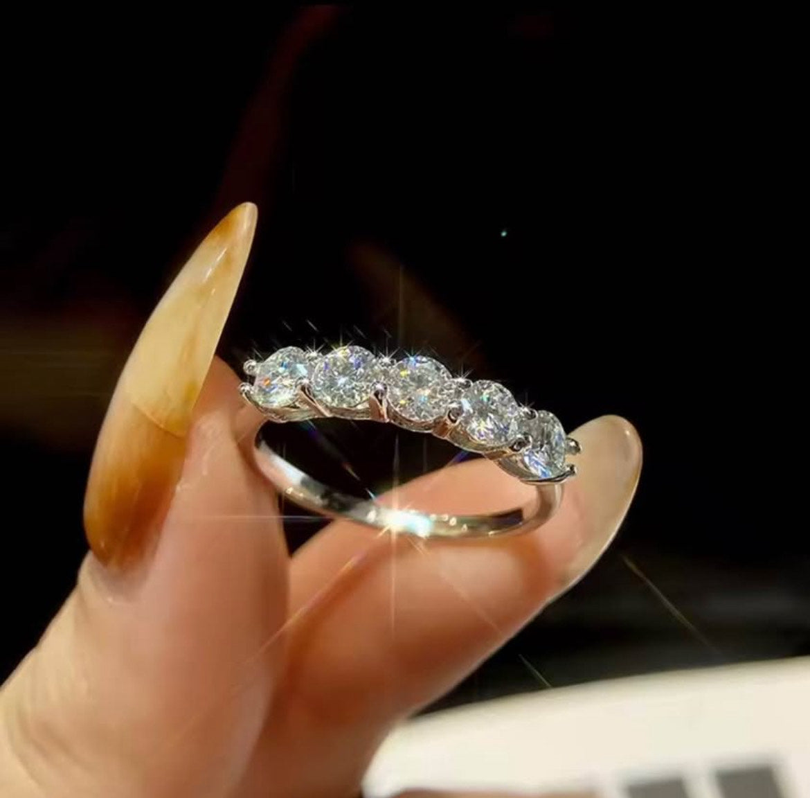 Sliver Moissanite Ring